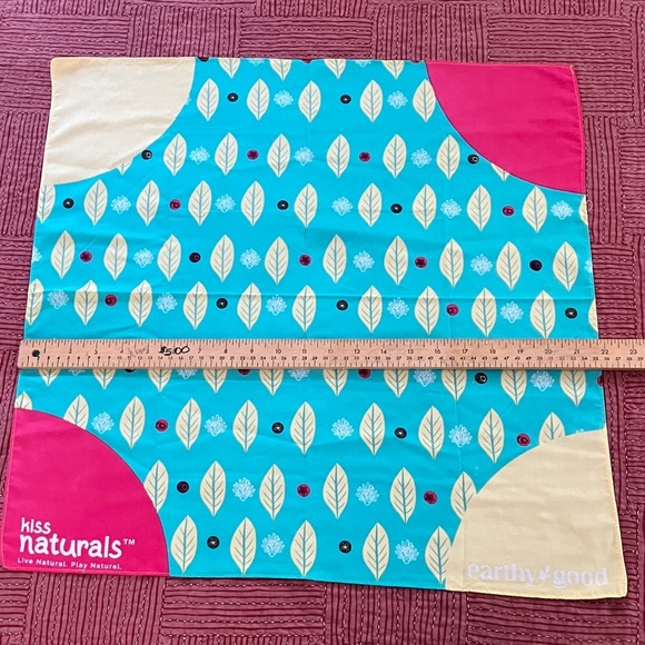 New turquoise Pink yellow Leaf Pattern Scarf - Picture 4 of 9